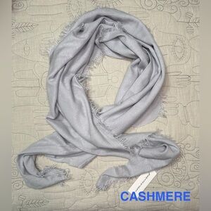 Unsubscribed Whisper-Weight Cashmere Scarf in Light Gray – NWT